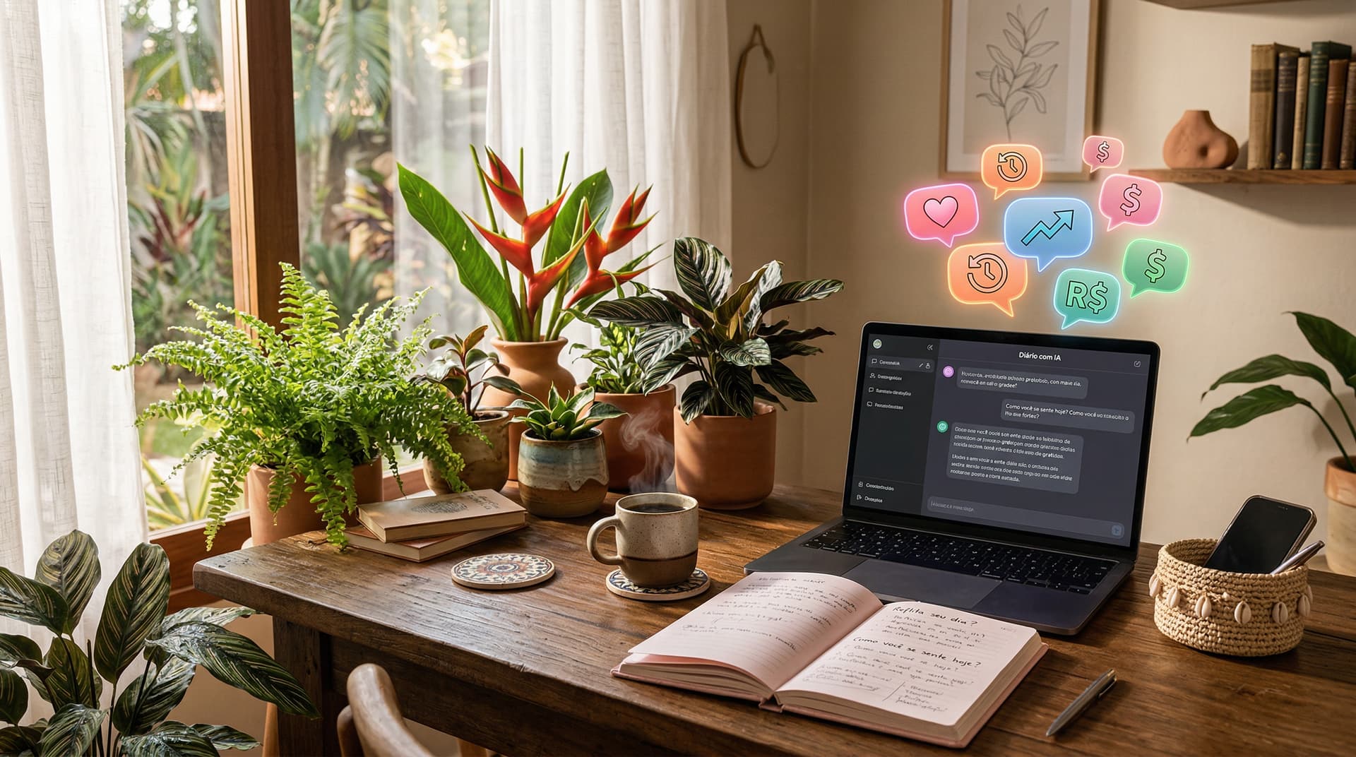 Jornaling com IA por 30 dias: 45 insights profundos