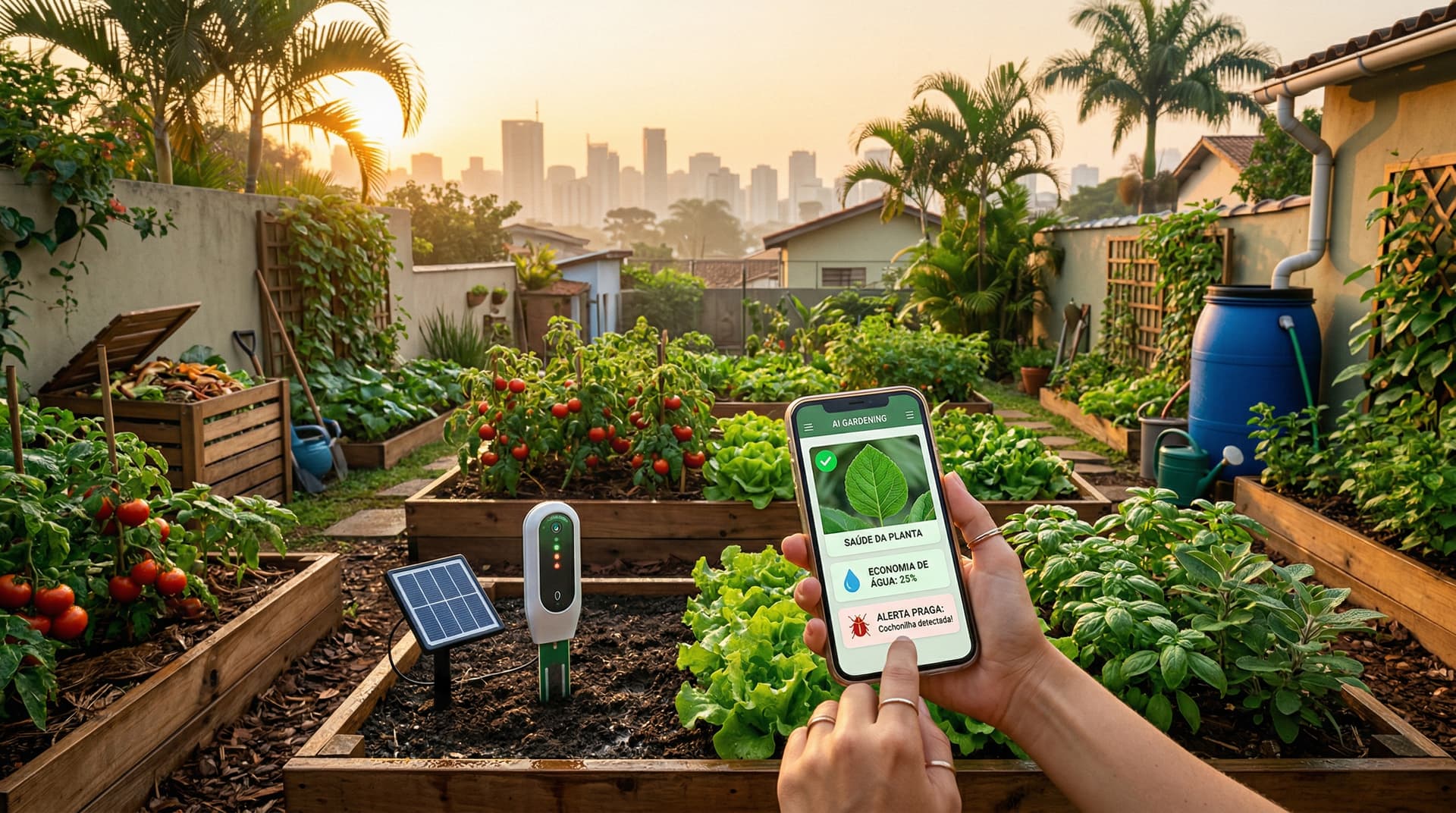 IA na Horticultura Aumenta Produção em 30% nas Hortas Caseiras Brasileiras