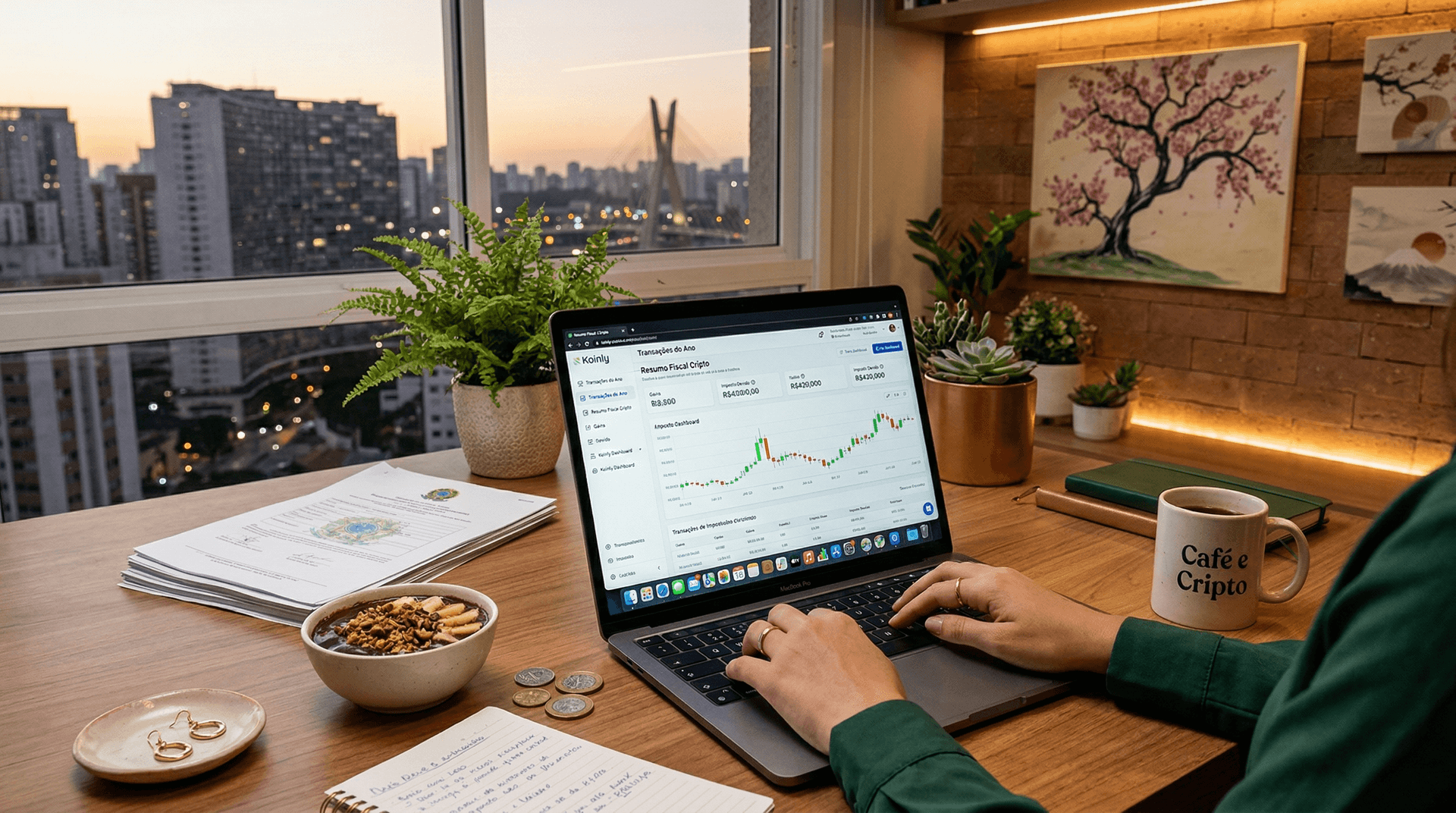 IA para impostos cripto: declare BTC a US$74k com segurança em 2026
