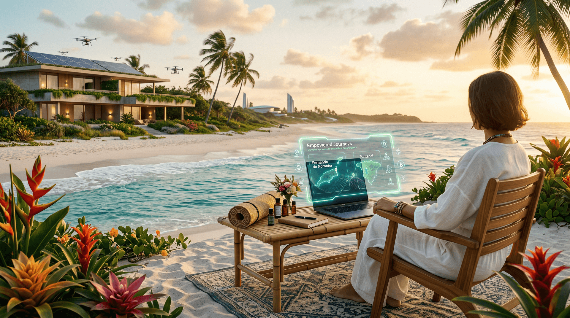 IA em Viagens 2046: BTC a US$74k Eleva Turismo Feminino