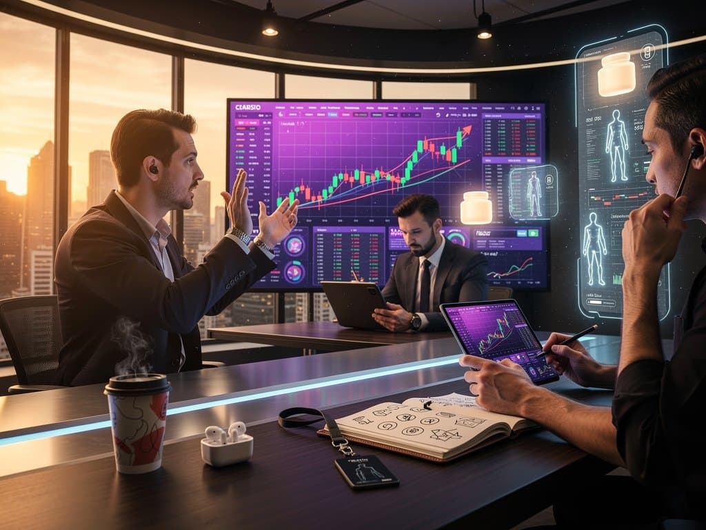 Dashboard futurista de tokenizer AI com prompts de beleza, gráficos de tokens e ícones crypto em estilo neon