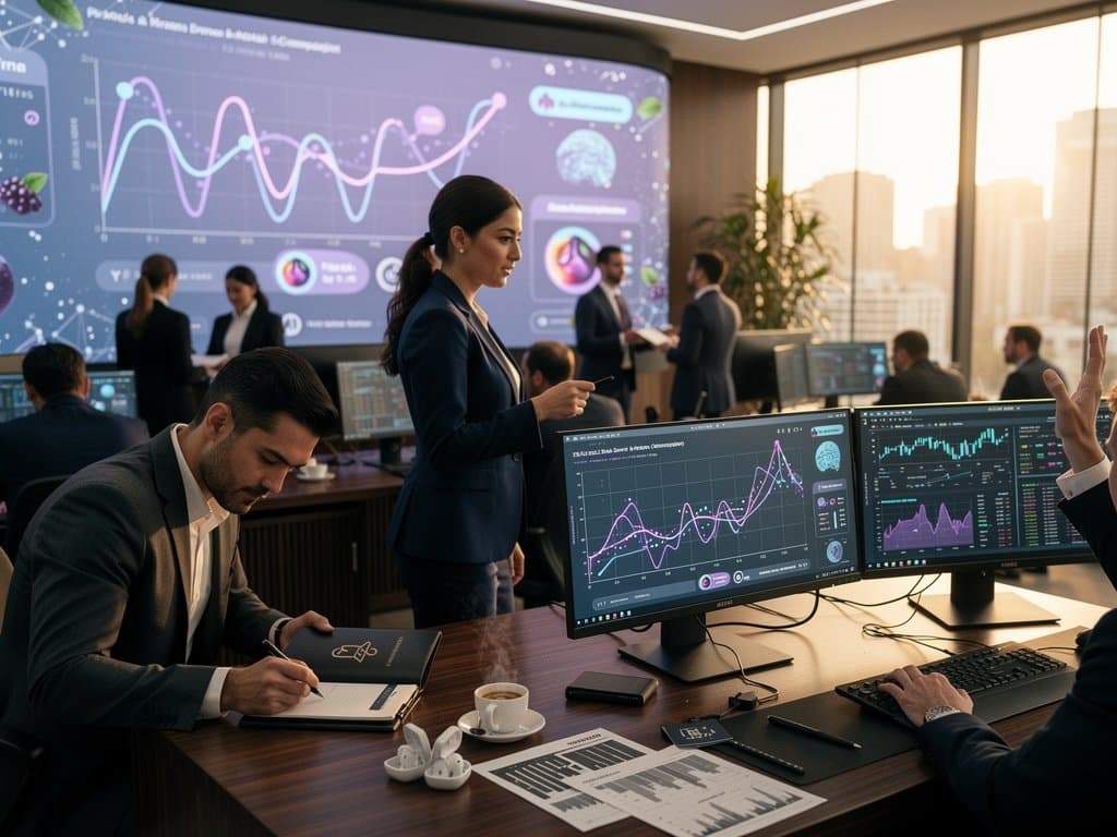 Interface de IA analisando dados de saúde feminina com gráficos hormonais e rede neural abstrata